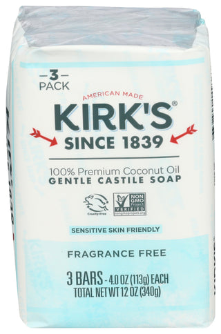 KIRKS SOAP BAR 3PK FRAG FREE - Case of 6